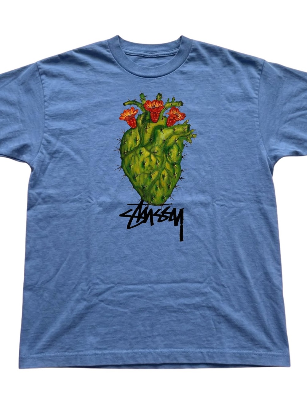 Gildan Men's Blue Cactus Heart Graphic Tee